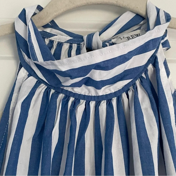 J Crew Tie-back halter jumpsuit blue white stripe 18564 - Picture 5 of 15